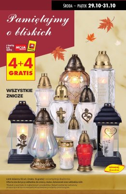 Znicze - wszystkie rodzaje 4+4 gratis promocja w Biedronka