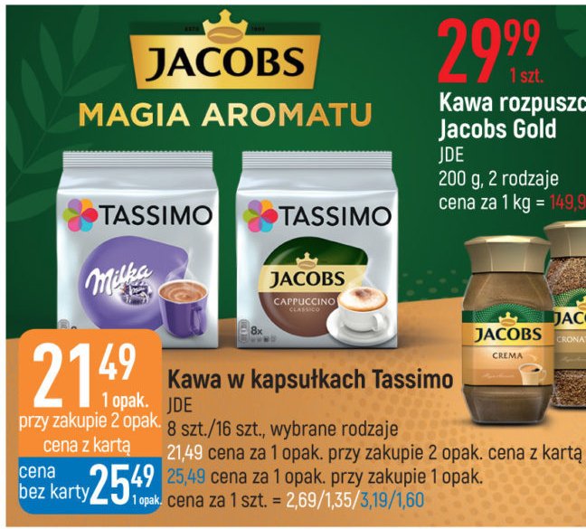 Kawa cappuccino Tassimo jacobs promocja