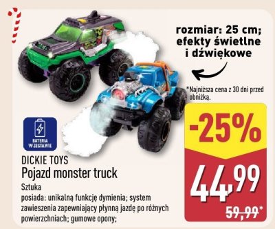 Pojazd DICKIE TOYS Pojazd monster truck promocja w Aldi