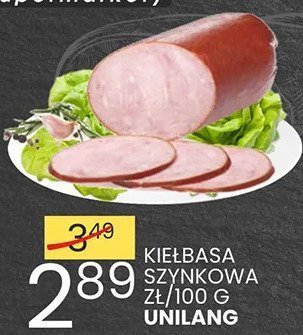 Kiełbasa szyncowa Unilang promocja w Wafelek