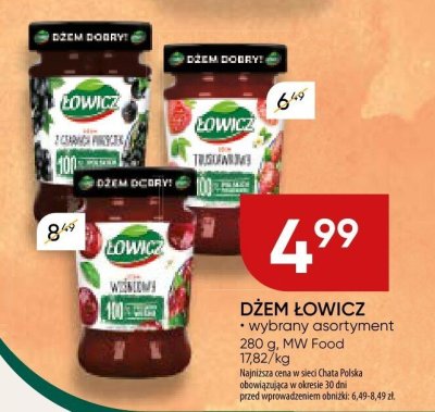Dżem Łowicz wybrany asortyment promocja w Chata Polska