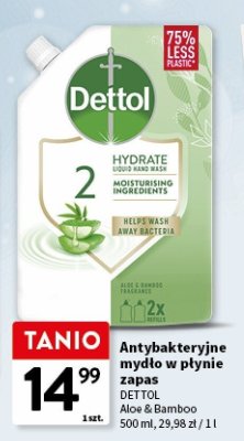 Antybakteryjne mydło w płynie zapas DETTOL Aloe & Bamboo promocja w Intermarche