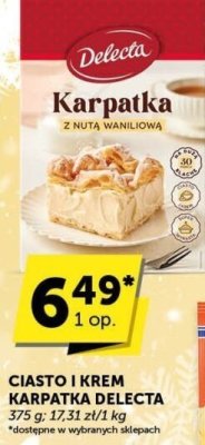 Ciasto i krem karpatka Delecta promocja w Groszek