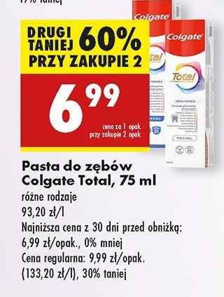 Pasta do zębów wybielanie Colgate total promocja w Biedronka