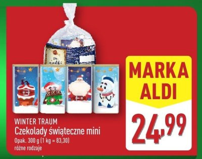 Czekolady WINTER TRAUM Czekolady świąteczne mini promocja w Aldi