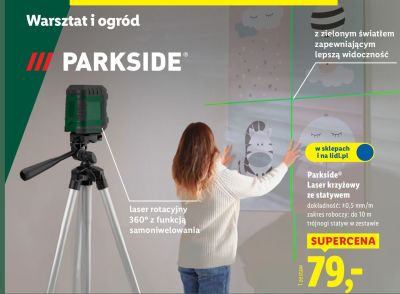 Laser krzy偶owy ze statywem Parkside promocja w Lidl