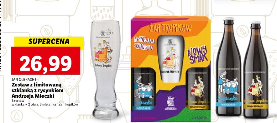 Zestaw piw ze szklanką: śmietanka + żar tropików Jan olbracht promocja