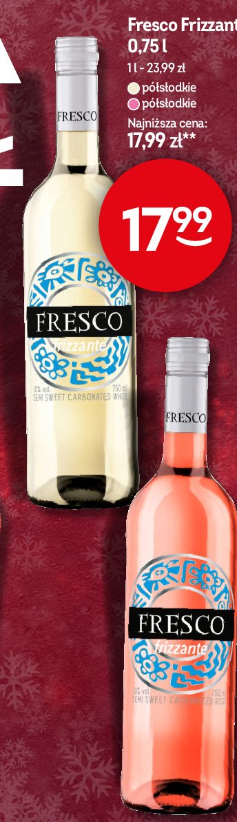 Wino Fresco frizzante white promocja