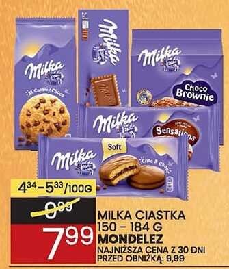 Ciastka Milka 150-184 g, Mondelez promocja w Wafelek