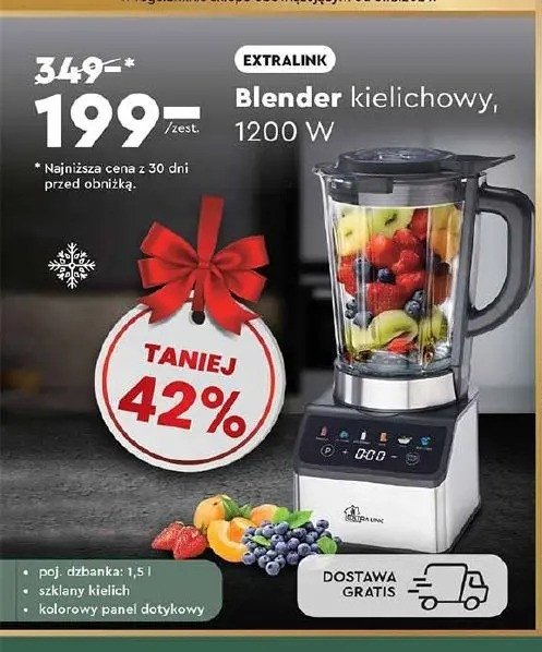 Blender kielichowy 1200w Extralink promocja w Biedronka