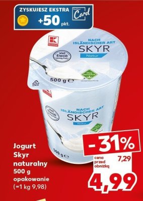 Jogurt Skyr naturalny 500 g promocja w Kaufland