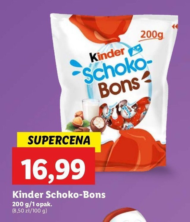 Cukierki czekoladowe Kinder schoko-bons promocja w Lidl