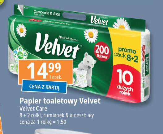 Papier toaletowy rumianek i aloes Velvet promocja