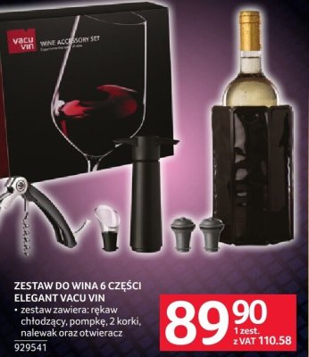 Zestaw do wina 6 części Elegant Vacu Vin promocja w Selgros