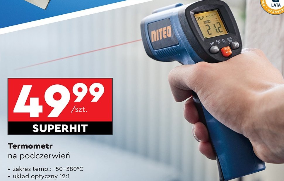 Termometr na podczerwień Niteo tools promocja w Biedronka