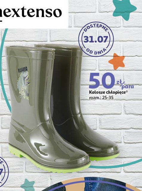 Kalosze chłopięce rozm. 25-34 Auchan inextenso promocja