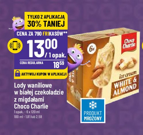 Lód white almond Choco charlie promocja
