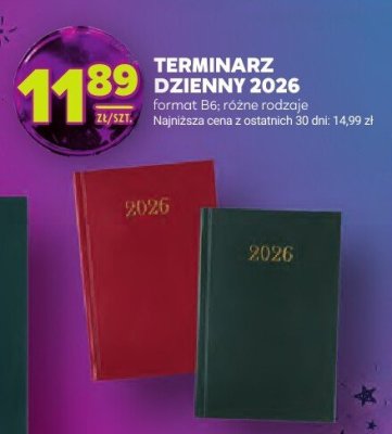 Terminarz dzienny 2026 format B6 promocja w Stokrotka