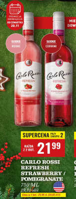 Wino Carlo Rossi Refresh Pomegranate granat czerwone słodkie promocja w Biedronka