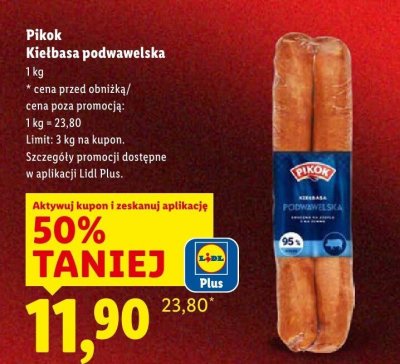 Kiełbasa Pikok Kiełbasa podwawelska promocja w Lidl