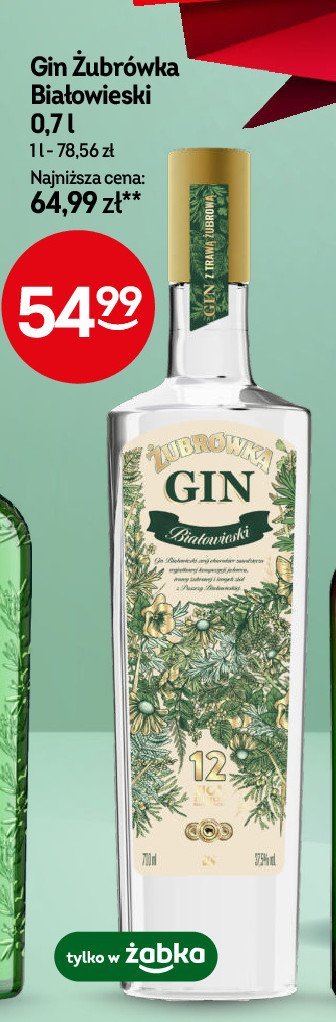 Gin Żubrówka gin białowieski promocja w Żabka