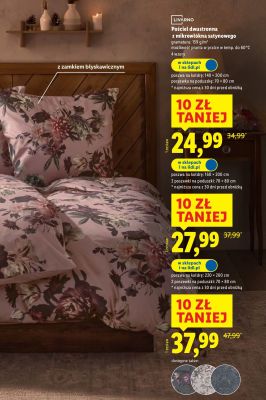 Pościel dwustronna z mikrowłókna satynowego LIVARNO 220×200 cm promocja w Lidl