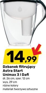 Dzbanek filtrujący Astra Start Unimax 3 l Dafi promocja w Bricomarche