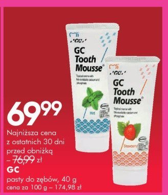 GC pasty do zębów, 40 g promocja w Super-Pharm