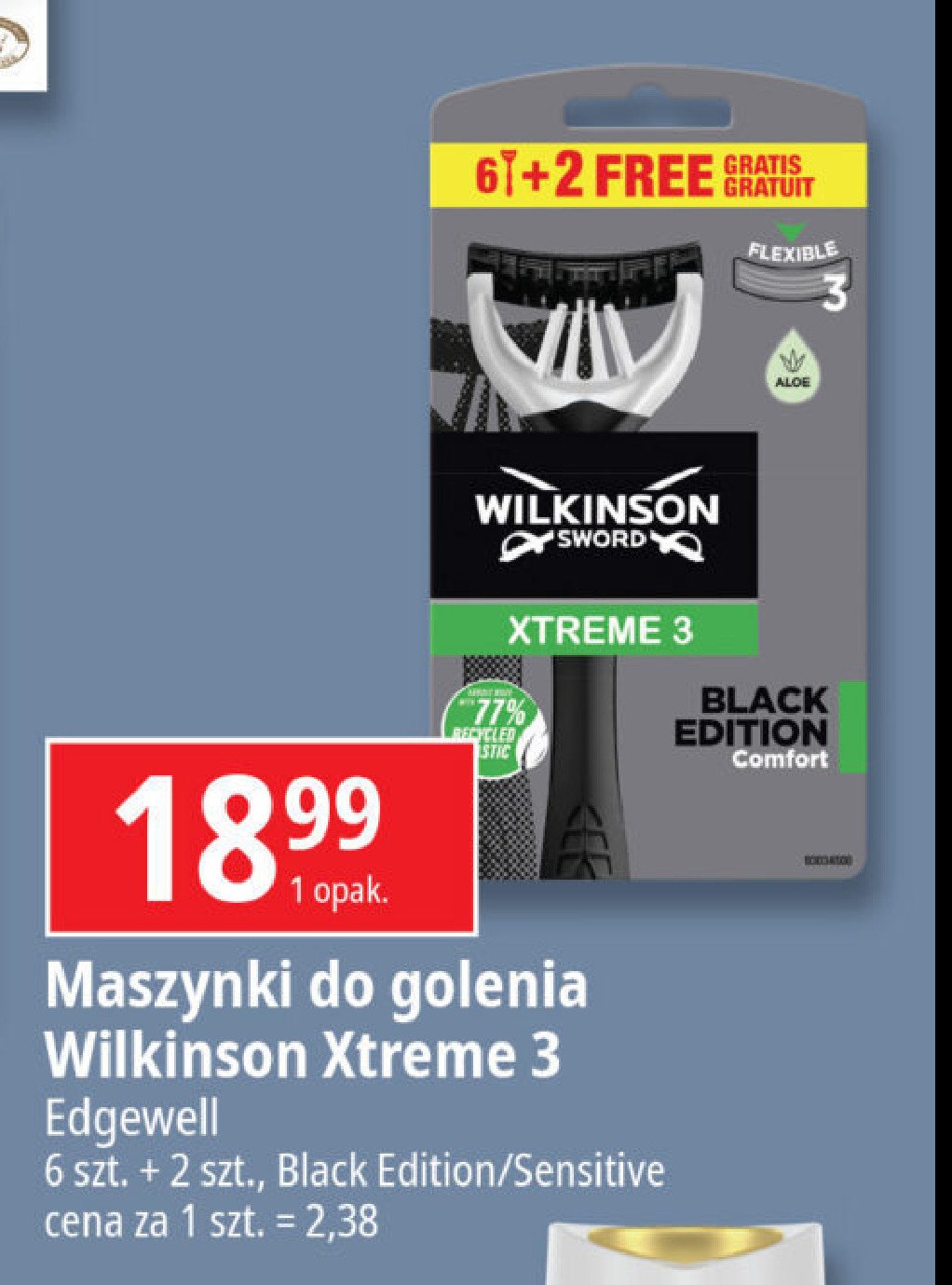 Maszyki do golenia black edition WILKINSON XTREME 3 COMFORT promocja w Leclerc