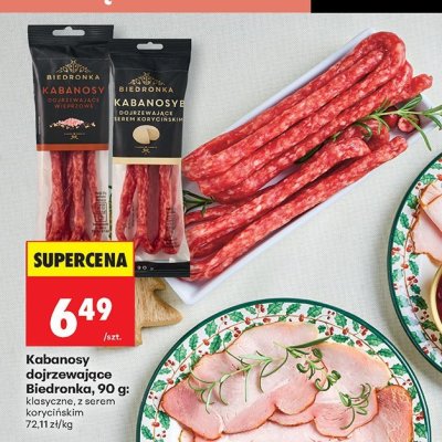 Kabanosy Biedronka 90 g: z serem korycińskim promocja w Biedronka