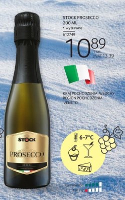 Wino musujące STOCK PROSECCO 200 ML promocja w Selgros