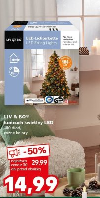 Łańcuch świetlny LED 180 diod, różne kolory promocja w Kaufland