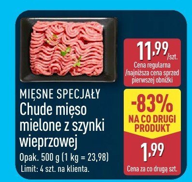 Mięso mielone z szynki promocja w Aldi