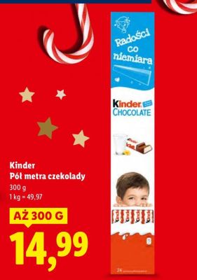 Czekolada Kinder Pół metra czekolady promocja w Lidl