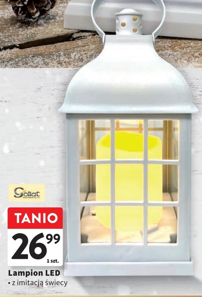 Lampion led z imitacją świecy Goliat promocja w Intermarche