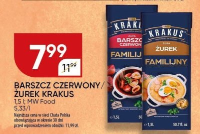 Barszcz czerwony / Żurek Krakus promocja w Chata Polska