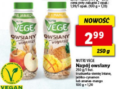 Nap贸j owsiany ananas-mango Polmlek nutri vege promocja