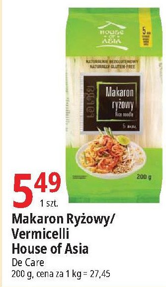 Makaron ryżowy 5 mm House of asia promocja