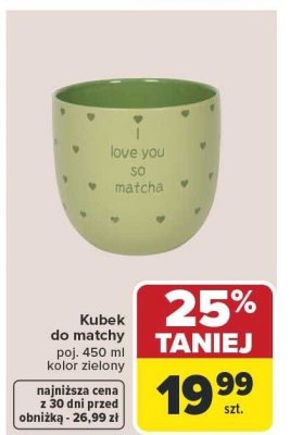 Kubek do matchy poj. 450 ml kolor zielony promocja w Carrefour