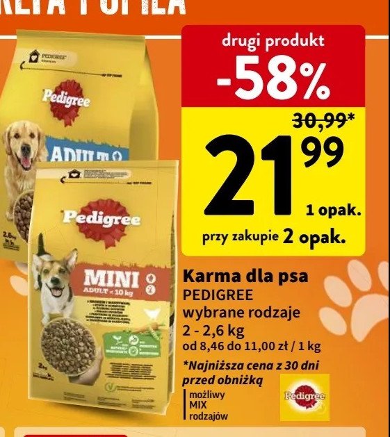 Karma dla psa adult z drobiem Pedigree vital promocja