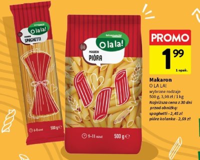 Makaron O LA LA! Spaghetti promocja w Intermarche