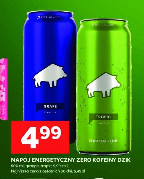 Napój energetyczny grape zero WK DZIK promocja