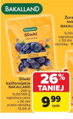 Śliwki suszone Bakalland promocja w Carrefour