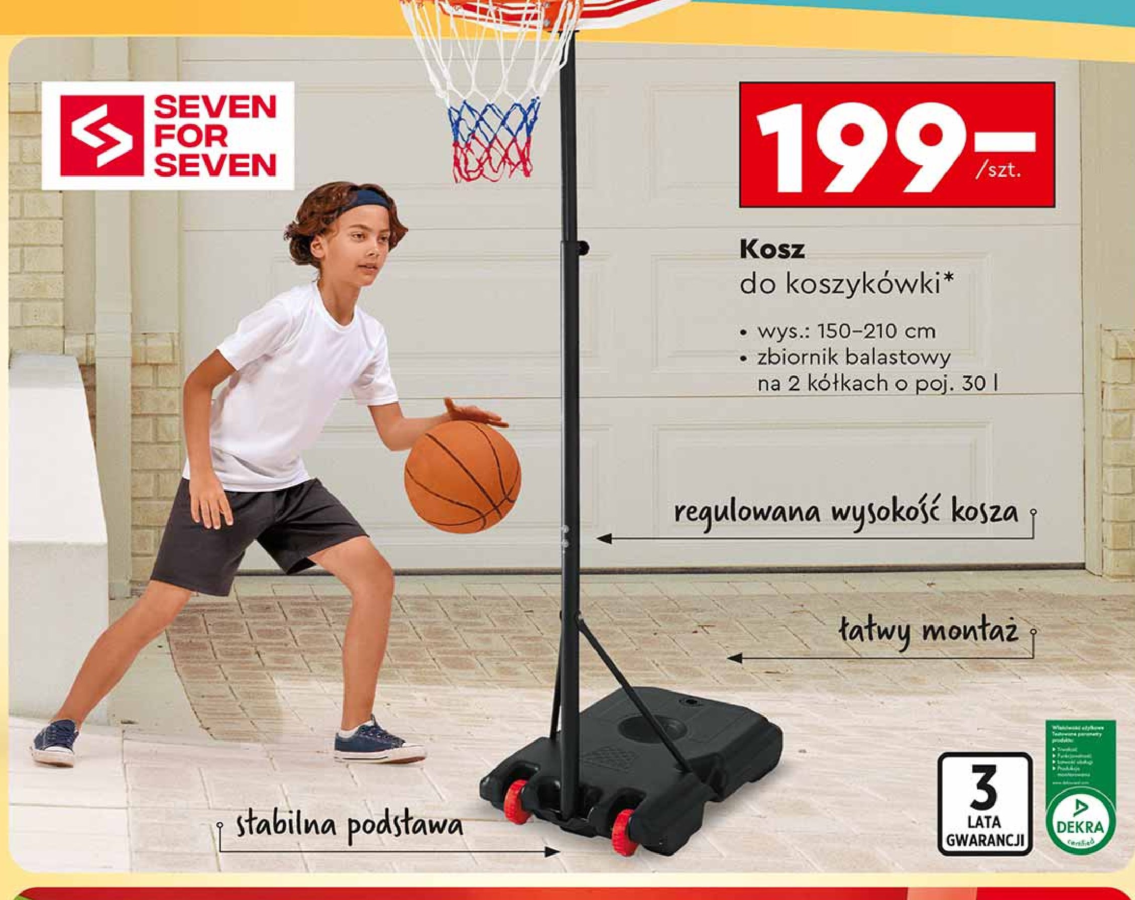 Kosz do koszykówki Seven for 7 promocja w Biedronka