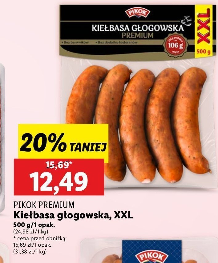 Kiełbasa głogowska Pikok promocja w Lidl