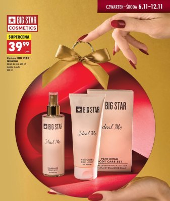 Zestaw kosmetyków BIG STAR Ideal Me balsam do ciała 200ml + mgiełka do ciała 200ml promocja w Biedronka