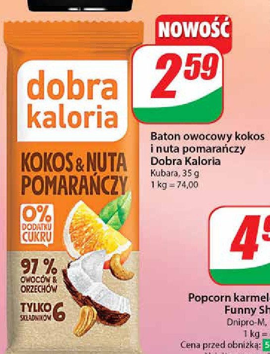 Baton kokos i nuta pomarańczy Dobra kaloria promocja