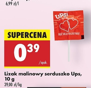 Lizak walentynkowy Ups! promocja w Biedronka