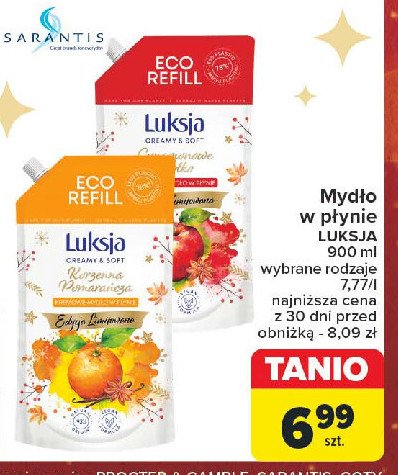 Mydło w płynie cynamonowe jabłko Luksja creamy & soft promocja w Carrefour Market