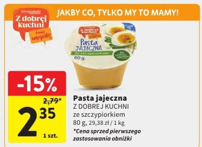 Pasta jajeczna Z DOBREJ KUCHNI ze szczypiorkiem promocja w Intermarche